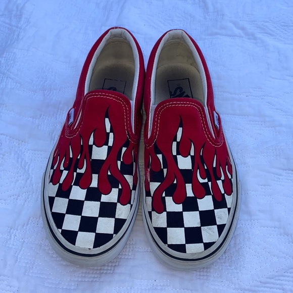 bloody checkered vans